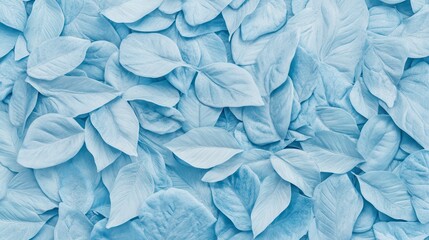 Fototapeta premium Stunning Light Blue Leaf Background, Delicate Pastel Blue Tones, and Intricate Leaf Texture Design