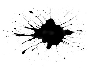 A dramatic splash effect captured in black, showcasing motion and force.