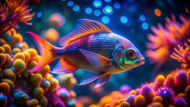 Surreal Carapau Fish Photography: Dreamlike Underwater Scene, Mystical Aquatic Life, Ethereal Fish, Fantasy Ocean,  Magical Carapau