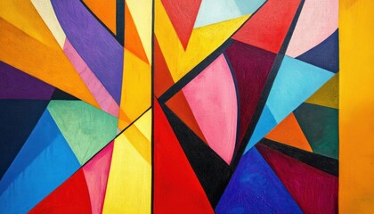 Fototapeta premium Abstract Geometric Painting with Vibrant Colors