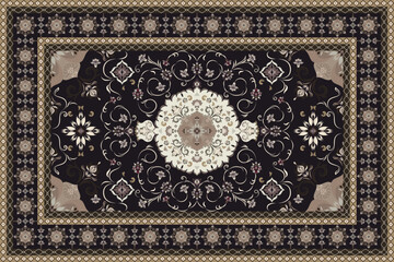 Vintage Arabic pattern.Persian colored carpet.Rich ornament for fabric design,handmade,interior decoration,textiles.Abstract design of persian carpet with geometric ornament.Moroccan style background.