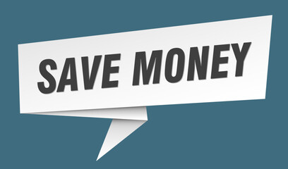 SAVE MONEY speech bubble. banner isolated on transparent background