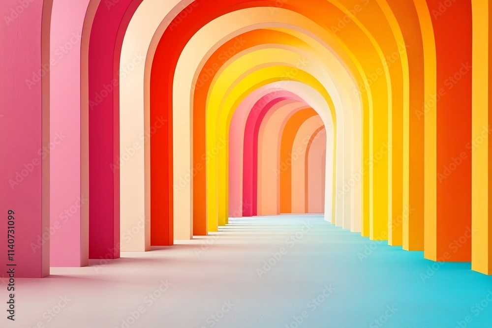 Poster vibrant geometric patterns and striking color gradients in minimalist abstract backdrop