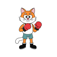 cat wearing boxing gloves
