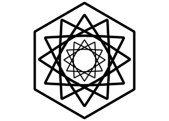 series of mandala line art design for tattoo logo icon graphic. illustration.