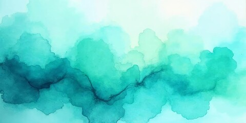 Obraz premium Abstract watercolor paint background by teal color blue and green with liquid fluid texture for background