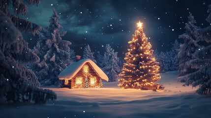 Fototapeta premium Celebrate Christmas festival decoration in december. Christmas celebration atmosphere. x mas backgroud with copyspace for text