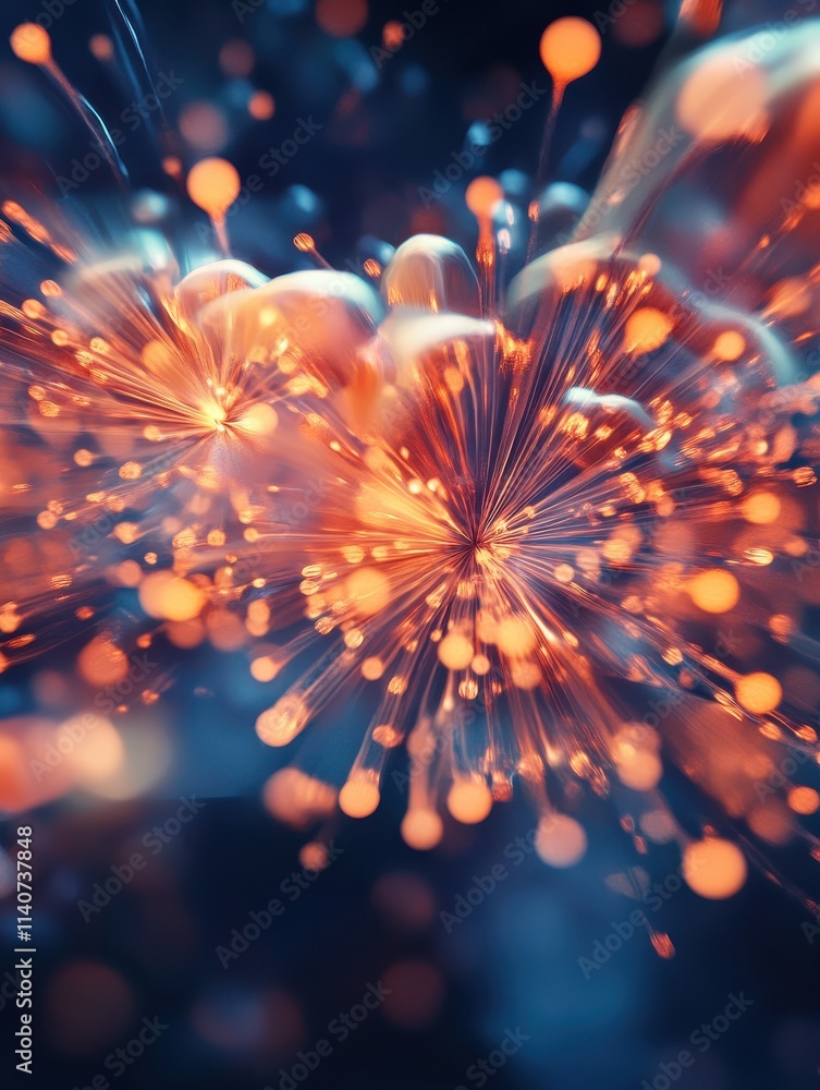 Poster abstract fireworks background and space for text