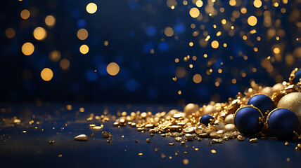 Navy and Gold Abstract Holiday Background 