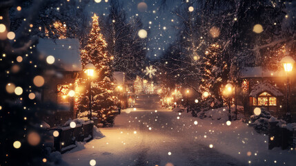Celebrate Christmas festival decoration in december. Christmas celebration atmosphere. x mas backgroud with copyspace for text