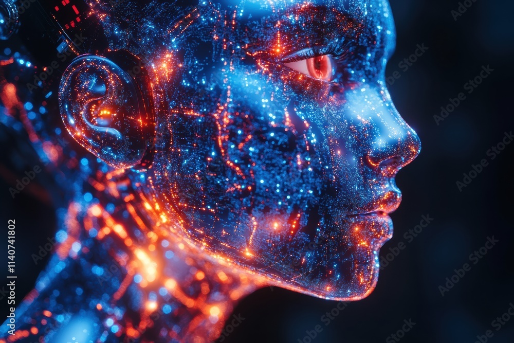 Poster AI integration enhancing bold automation and personalized solutions with vibrant efficiency,