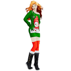 3d rendered cartoon Christmas character isolated on transparent background