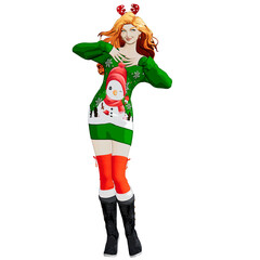 3d rendered cartoon Christmas character isolated on transparent background
