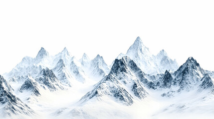 Obraz premium Majestic Winter Mountain Range SnowCapped Peaks, Glacial Landscape