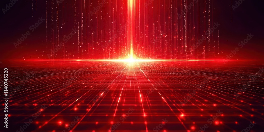 Poster red background with a red line in the middle