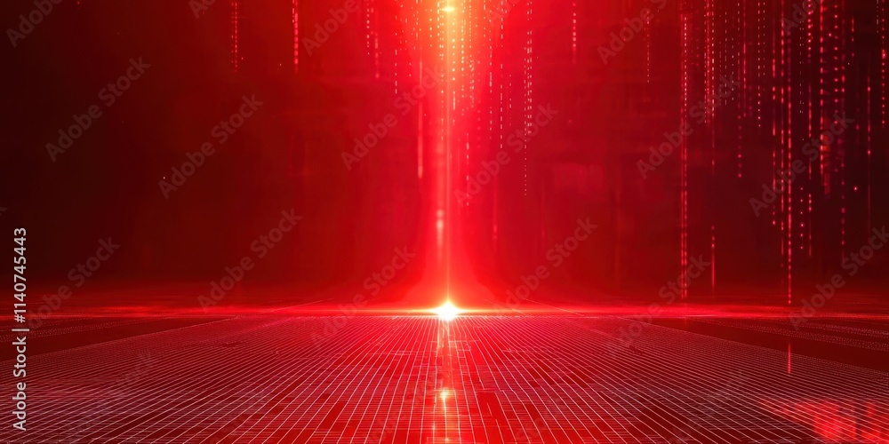 Poster red background with a bright light in the middle
