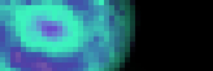 Pixelated shape gradient background blue teal and black abstract pixelated panoramic poster backdrop