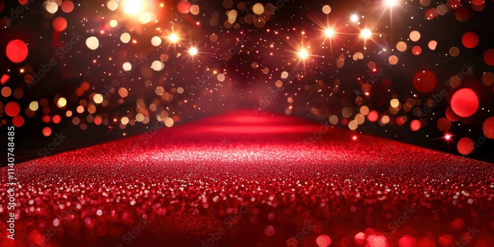 Poster red carpet with red glitter on it