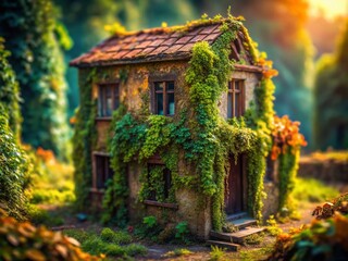 Fototapeta premium Tilt-Shift Miniature Abandoned Places: Eerie Decay, Surreal Small-World Photography