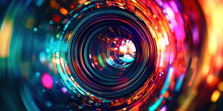 Colorful spiral with a bright light in the center