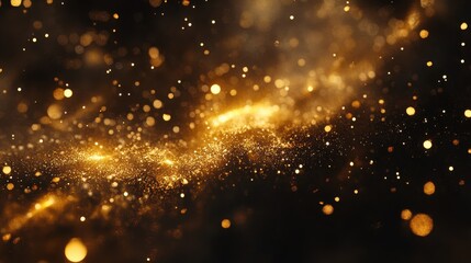 Naklejka premium Happy new Year 2025, Silvester New Year's Eve, New Year, Festival Party celebration holiday background banner panorama - Golden firework fireworks pyrotechnics on dark black night sky