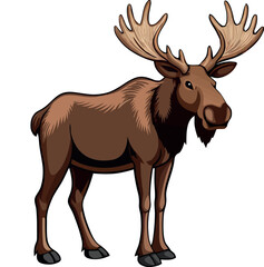 Majestic moose standing proudly with large antlers