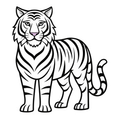 Tiger line art vector 