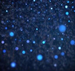 Obraz premium Dazzling blue bokeh with scattered small sparkle circles, glittery sky, colorful sparks