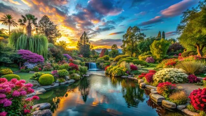 Fototapeta premium Huntington Gardens: A surreal Pasadena landscape of dreamlike botanicals and whimsical flora.