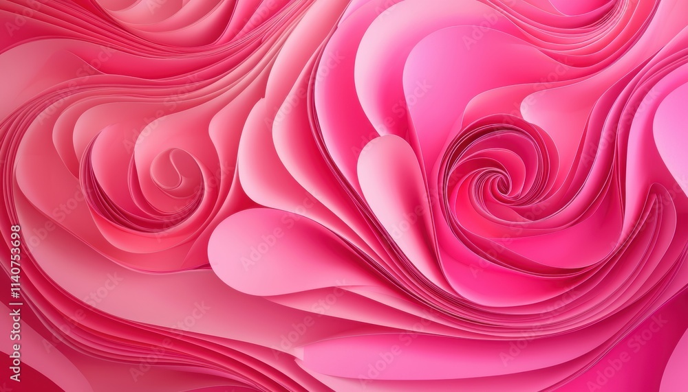 Aufkleber elegant pastel pink paper curl with soft gradients clean abstract background perfect for branding an