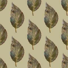 Seamless vector pattern of realistic leaves