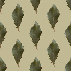 Seamless vector pattern of realistic leaves