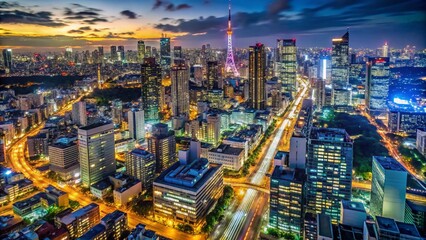 Tokyo City Skyline Timelapse, Japan Night Photography, Urban Landscape, 4K Timelapse Video, Stunning Cityscape, Japanese City Lights