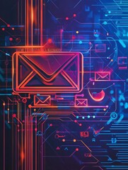 Dynamic Email Interface with Futuristic Design Elements