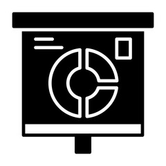 Marked Donut Chart Solid Style Icon