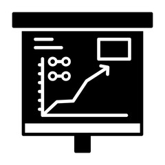 Upward Trend in Graph Solid Style Icon