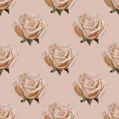 Elegant roses seamless vector pattern