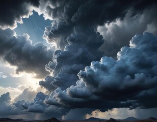 Dramatic storm clouds with shades of blue and gray, suggesting turbulence and intensity , turbulent, storm, atmospheric