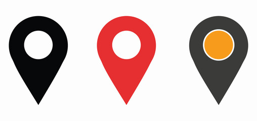 location pin icon symbol sign isolated on transparent background, map flat vector icons
