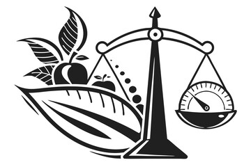 creative diet Icon concept black color and white background