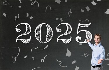 2025 Happy new year in school class