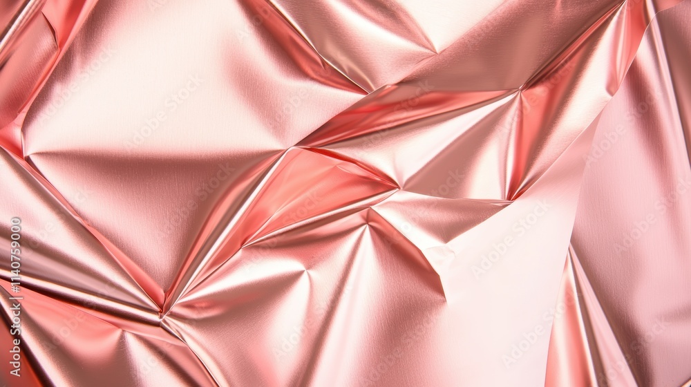 Poster elegant folded paper layers soft light reflection in rose gold abstract background for branding use