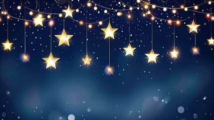 Starry sky background with glowing lights 