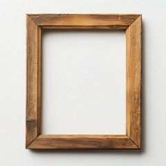 Fototapeta premium A simple wooden frame with a smooth finish and clean edges on a white background 