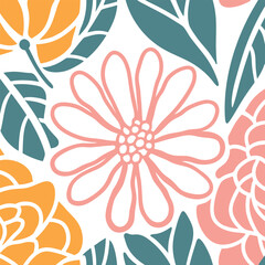 abstract, art, background, beach, beautiful, Abstract Seamless floral pattern. Blooming spring flowers in elegant. eps 10.