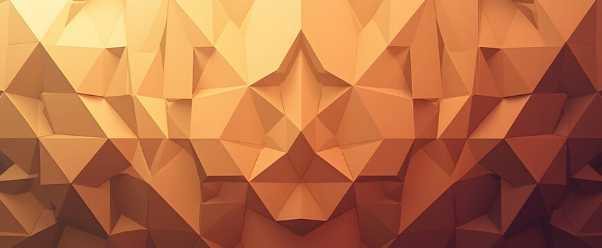 Mesmerizing abstract art: a symphony of golden hues in geometric polygons.  Intricate details create a captivating visual experience.