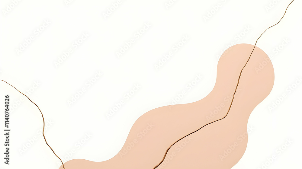 Poster elegant beige abstract art with a gold line, creating a minimalist and sophisticated visual. perfect