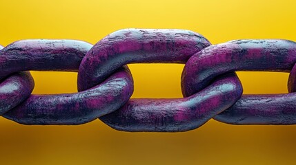 Intricate Purple Metal Chain Design: A Modern Industrial Art Piece