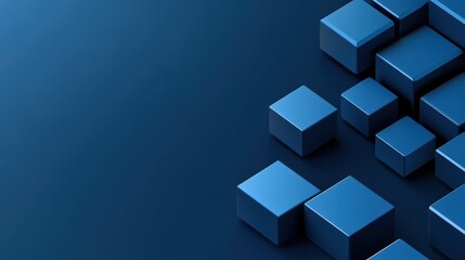 Abstract Blue Cubes Digital Art: A Modern Minimalist Composition