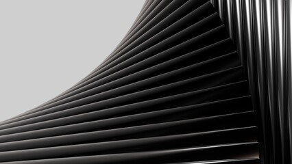 Abstract background with metallic waves, shiny surface in dark tones, modern design for wallpapers, presentations, banners, and graphic design